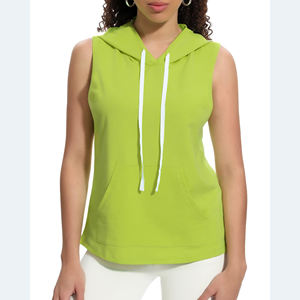 Camiseta sin Mangas con Capucha para Mujer, Impresión de Logotipo Personalizada, el Mejor Diseño, 100% Algodón, Ligera, Precio Económico, Múltiples Colores - Product Image 5