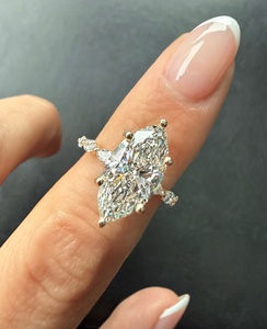 3.5 Carat Marquise Lab grown <b>Diamond</b> Engagement <b>Ring</b>, Pave Band 14k Yellow Gold <b>Ring</b>, Igi Certified. - Product Image 1