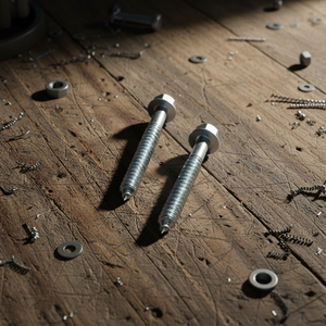 Tornillo PDC de Acero al Carbono de Alta Resistencia Clase 4, Punta Afilada, Cabeza Hexagonal Externa, Rosca para Madera, Recubrimiento de Zinc Blanco, Métrico/Pulgadas - Product Image 1