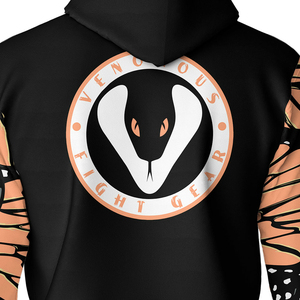 Sudadera con Capucha Venomous Fight Gear Butterfly, Unisex, Deportiva, con Estampado Negro y Naranja, Corte Regular, Forro Polar para Invierno, Personalizable - Product Image 6