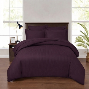<b>Purple</b> Satin <b>Set</b> Dyed Satin <b>Bedding</b> <b>Set</b> T-250 Satin 100% Cotton Solid Woven Breathable All-Season Sheet Pillowcase <b>Set</b> - Product Image 1