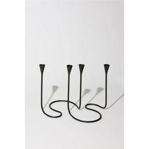 Modern Minimalist <b>Black</b> Metal <b>Candelabra</b> 4-Arm Taper Candle Holder Geometric Table Centerpiece Luxury Home Decor Wedding Decor - Product Image 1
