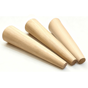 Round Solid Wood Furniture Legs OEM Factory Custom Size <b>Sofa</b> Cabinet <b>Support</b> Legs Strong Load Capacity Natural Wood Finish - Product Image 1