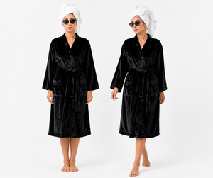 Chemise de nuit longue en velours pour femme, col en V, fermeture à cordon, manches longues, douce, écologique, respirante, vêtements de nuit chauds pour l'hiver - Product Image 2