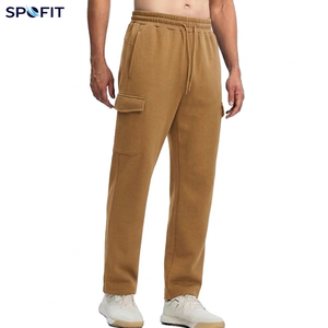 Pantalon de jogging ample et droit en molleton de coton brodé pour homme, avec cordon de serrage, OEM, décontracté, pour la gym, le yoga, le sport, style cargo baggy - Product Image 3