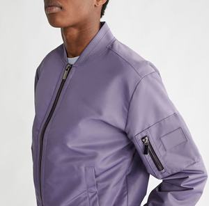 Chaqueta Bomber para hombre, servicio OEM, transpirable, estilo callejero, chaqueta Bomber de nailon de Color sólido, chaqueta Bomber de invierno con cremallera de talla grande - Product Image 4