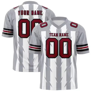 Maillot de football surdimensionné personnalisé OEM avec impression par transfert thermique, style rétro américain, 100 % polyester, sublimé, pour équipe - Product Image 6