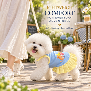 Abbigliamento Estivo per Cani e Gatti, Vestiti in Cotone Leggero per Teddy, Bichon, Cani Piccoli e Gattini, Graziose Bretelle, Disponibile Spedizione Diretta - Product Image 2