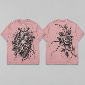 Camisetas con Pedrería, Estampado Gráfico, Manga Corta, Estilo Urbano, Ropa de Fin de Semana, Prendas Informales, Detalles Decorativos - Product Image 5