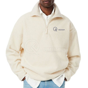 Modern Active Lifestyle Cotton Blended <b>Men</b> <b>Half</b> <b>Zip</b> Polar Fleece Pullover Lightweight Warm Sports Clothing - Product Image 2