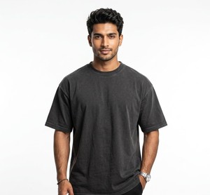 Camiseta Oversize Personalizada 100% Algodón de Alto Gramaje, Corte Holgado, Unisex, Estilo Urbano, Impresión de Logotipo Personalizado, Fabricante Mayorista OEM ODM - Product Image 3