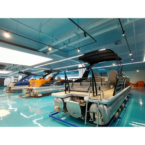 Bote Pontón Deportivo Moderno con Certificación CE, Motor Fuera <span class=keywords><strong>de</strong></span> Borda Opcional, Remolque, Consola Doble y Asientos Marinos - Product Image 6