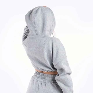 Sudadera con capucha de algodón tejido ecológico de manga larga para mujer, estilo jogger, con logo personalizado en la parte delantera, ideal para invierno, venta al por mayor. - Product Image 6