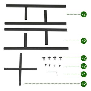 Set di 2 Supporti per Piante in Metallo da Interno - Nero, Arredamento da Esterno - Product Image 6