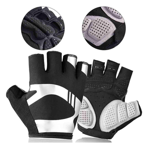 Gants de cyclisme mi-doigts unisexes avec paume en PU respirante pour sports de plein air - Product Image 6