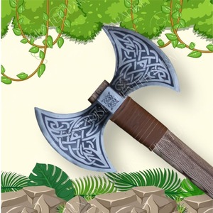 Hacha Táctica de Doble Hoja BA Enterprises, Cabeza de Acero con Alto Contenido de Carbono, Mango de Madera, Diseño Grabado, Herramienta para Talar Árboles, Bricolaje - Product Image 6