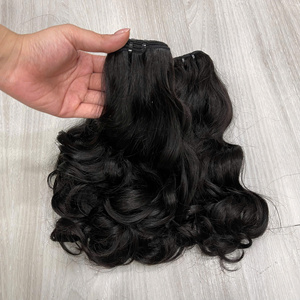 Superoferta de Cabello Humano Vietnamita Negro Natural Ondulado, Cabello Virgen en Trama a Máquina, Listo para Enviar, Precio al por Mayor - Product Image 5