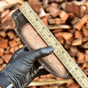 ซองใส่มีดหนังแท้คุณภาพสูงเย็บมืออย่างประณีต พร้อมห่วงเข็มขัดเย็บแบบ Saddle Stitched สำหรับพกพา EDC ล่าสัตว์ และใช้งานทางยุทธวิธี - Product Image 2