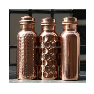 Elegante botella de cobre puro pulido, resistente a fugas, resistente a los viajes, frasco Ayurvédico, vasos inspirados en el bienestar para agua hirviendo - Product Image 4