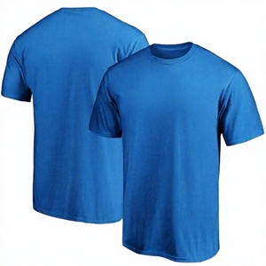 Camiseta de Manga Corta para Hombre, Color Azul Rey, Cuello Redondo, Corte Regular, Diseño Liso de Algodón Jersey - Product Image 3