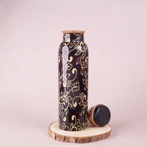 <b>Bulk</b> <b>buy</b> copper <b>bottle</b> Luxury Copper <b>Water</b> <b>Bottle</b> With Floral Design Portable Travel Use - Product Image 1