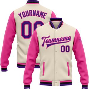 Veste de baseball personnalisée Fanscustom pour crème, veste universitaire personnalisée avec nom et numéro brodés, veste de lettreman personnalisée pour hommes et femmes - Product Image 2