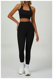 Custom Logo Eco-Friendly Breathable Spandex/Polyester Women's <b>Activewear</b> Set Sport Bra Yoga <b>Leggings</b> & Pants with Elastic Waist - Product Image 6