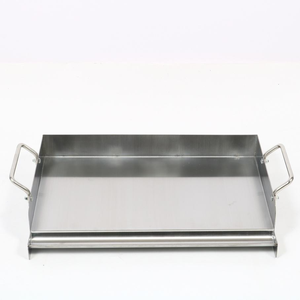 Plaque de cuisson BBQ en métal avec poignées, plaque de cuisson plate pour hamburgers, bacon et viandes - Product Image 1