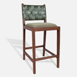 Commercial Grade Teak Wood Bar <b>Stool</b> with Back – Modern Counter Chair for Cafe Restaurant & Hotel Use - Product Image 1