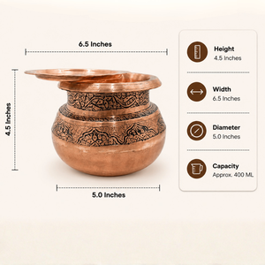 Pot à épices en cuivre gravé avec couvercle, récipient décoratif pour assaisonnements de cuisine - Product Image 3