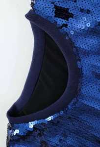 Men's Regular Fit <b>Sequin</b> <b>T</b>-<b>Shirt</b> with Animal Pattern Short Sleeve O-Neck Sporty Blue Front Logo 100% Cotton Knitted Fabric - Product Image 5