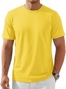 Camiseta Casual de Cuello Redondo para Hombre, Corte Ajustado, Manga Corta, Mezcla de Poliéster/Algodón, Tejido de Punto, Anti-Pilling, Secado Rápido, Transpirable - Product Image 1