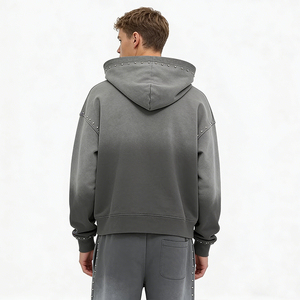 Fashion Acid Wash Hooded Tracksuit Set Winter Warm Soft Breathable Fabric Great For Gym Running Training And Casual Use - Product Image 4
