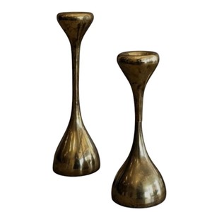 Antique <b>Brass</b> Metal Candle Holder Decorative Taper Candle Stand Modern Gold <b>Candlestick</b> Centerpieces Ornaments - Product Image 2