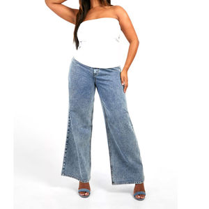 New <b>Stretch</b> Denim Plus Size Breathable Jeans <b>Cargo</b> Pants Oversize Jeans Pants For Women Trousers High Waist Women Bottom - Product Image 1