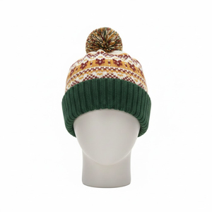 Bonnet tricoté chaud et tendance pour l'hiver, 100 % coton, doux, avec revers, étiquette tissée, logo personnalisé, bonnets jacquard 2026 - Product Image 5