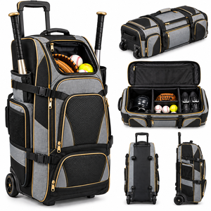 Custom Rolling Softball Baseball Equipment <b>Bag</b> With <b>Wheels</b> Large Capacity Sports Gear Travel Equipment <b>Bag</b> - Product Image 5