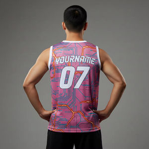 Nueva Camiseta de Baloncesto Personalizada con Impresión por Sublimación, Unisex, 100% Poliéster, Transpirable, Tallas Grandes, OEM, ODM, Verano - Product Image 2