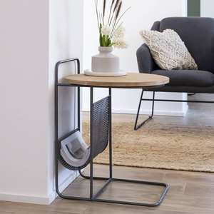 Mesa auxiliar Vandana Lyra Mira en madera de abeto y metal - Product Image 1