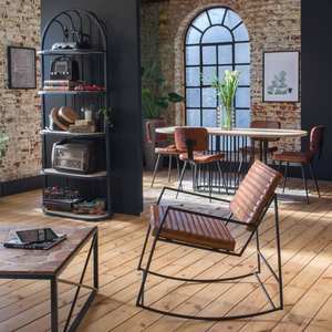 Fauteuil Porto vintage en cuir marron - Product Image 6