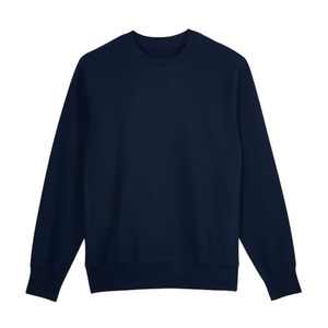 Sweat-shirt en molleton doublé brodé vert clair pour homme, col rond, pull uni à manches longues, décontracté, chaud, doux, en coton, OEM - Product Image 3