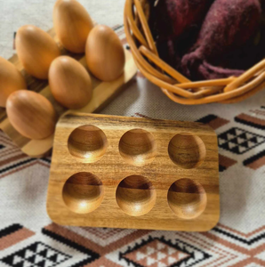Wooden <b>Egg</b> Holder and Organizer <b>Eco</b>-Friendly Dishwasher Safe Kitchen Storage Display Rack - Product Image 5