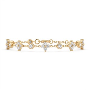Bracelet en or massif 18 carats pour femme, diamants taille brillant ronds, couleur G naturelle, style classique, à porter au quotidien - Product Image 2