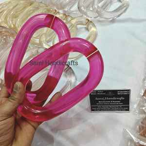 Nuevo diseño de color, personalización de eslabones de cadena de resina de gran tamaño y colores claros, eslabones grandes de resina multicolor disponibles. - Product Image 5