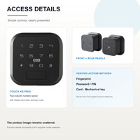 Serrure intelligente à empreinte digitale avec clavier tactile, lecteur d'empreintes digitales, contrôle Tuya TTlock et mot de passe pour entrée sécurisée