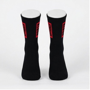 North Approach Crew Socks Black Red Letter Pattern Breathable Basketball Socks for Adults Summer Season - Product Image 1