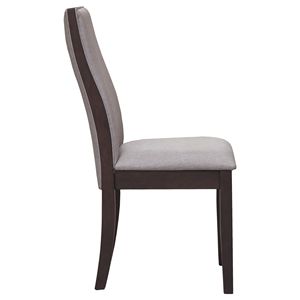 Ensemble de 2 chaises de salle à manger rembourrées taupe et expresso - Product Image 4