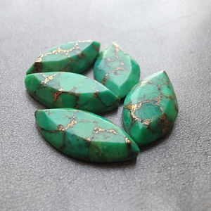 รูปทรงปะการังทองแดงสีเขียวเทอร์ควอยส์พลอยหลวมปรับเทียบตามธรรมชาติ - Product Image 2