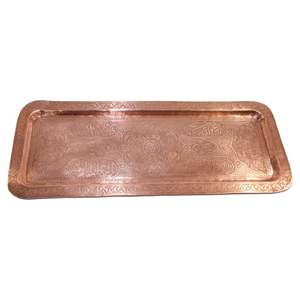 Tabletop Tray Handmade Finishing Rose Gold Color Copper Food Serving Tray <b>Small</b> storage & organizers tray at best price - Product Image 3