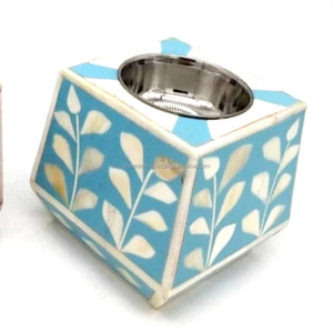 Quemador Bakhoor de resina de madera Hexagonal de lujo con detalles de nácar para Eid Ramadan y decoración de sala de estar espiritual - Product Image 1